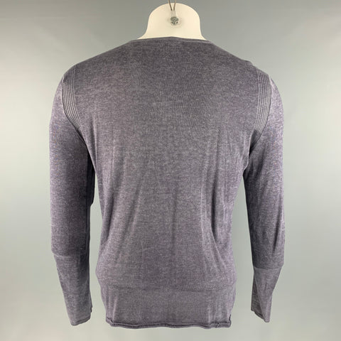 JOHN VARVATOS Size S Purple Silk / Cashmere Henley Pullover