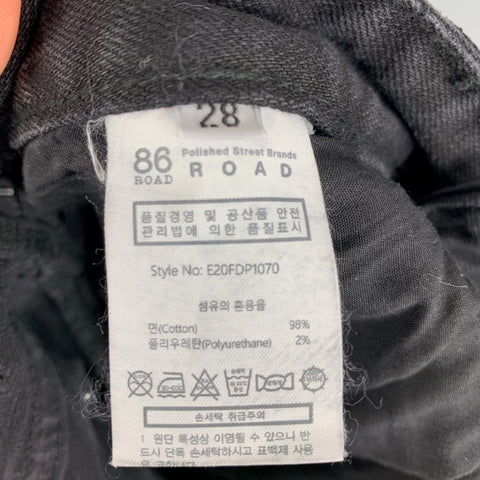 EIGHTY SIX ROAD Size 28 Black Washed Cotton / Polyurethane Tapered Jeans