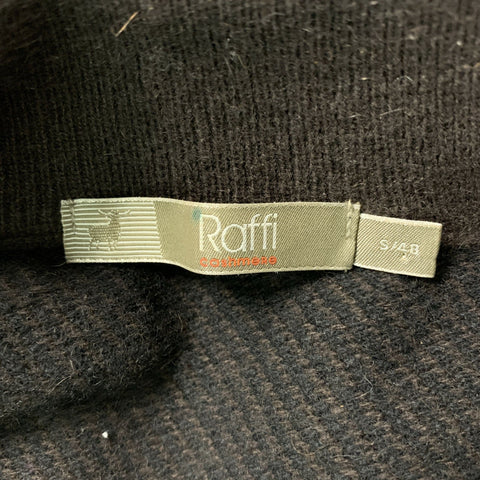 RAFFI Size S Black & Brown Striped Cashmere Sweater