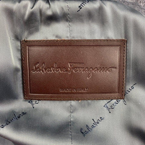SALVATORE FERRAGAMO Size 40 Grey Wool Blend Raglan Jacket