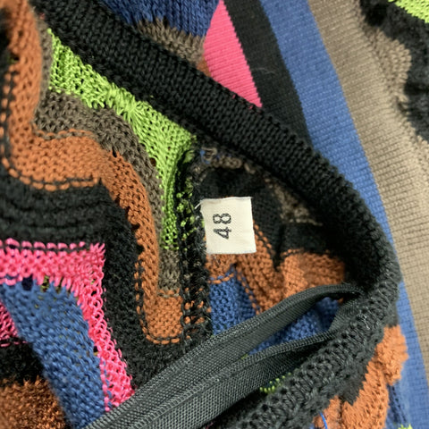 M MISSONI Size 12 Multi-Color Knitted Cotton Blend A-line Dress