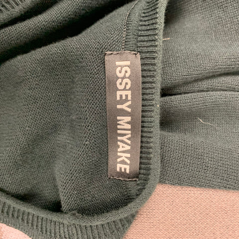 ISSEY MIYAKE Size 40 Black & Taupe Abstract Knit Crew-Neck Pullover