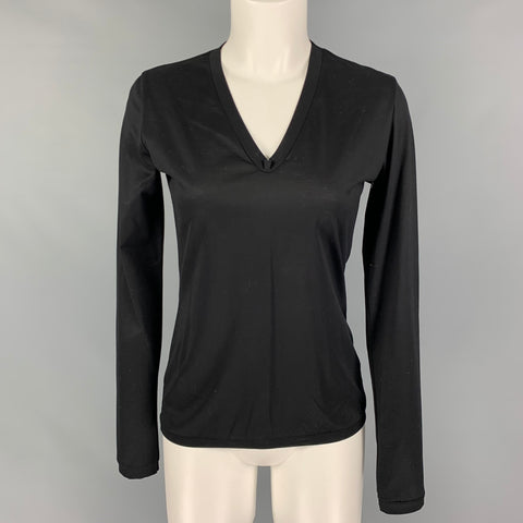 ORSON+BODIL Size 4 Black Katoen V-Neck Casual Top