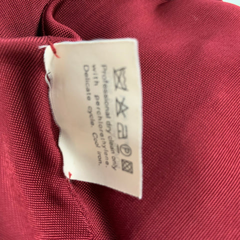 YVES SAINT LAURENT RIVE GAUCHE Size M Burgundy Viscose Solid Cap Sleeves Dress Top