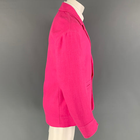 JACQUEMUS FW 20 Size 36 Pink Viscose Linen Notch Lapel Sport Coat