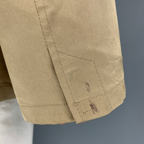 PRADA Size XL Beige Solid Silk Blend Zip & Velcro Jacket