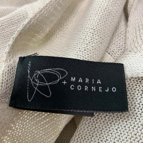 MARIA CORNEJO Size L Beige Linen Nylon Sleeveless Casual Top