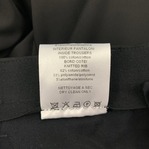 LANVIN Size 34 Black Viscose Zip Cuffs Dress Pants