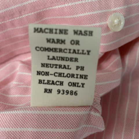 BLACK FLEECE Size L Pink Stripe Cotton Button Down Long Sleeve Shirt
