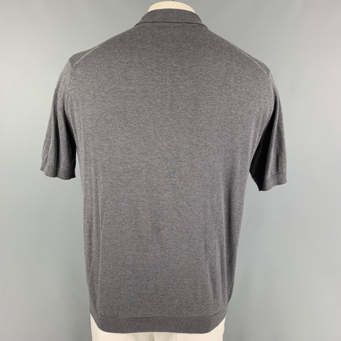 JOHN SMEDLEY Size XL Gray Cotton Buttoned Polo