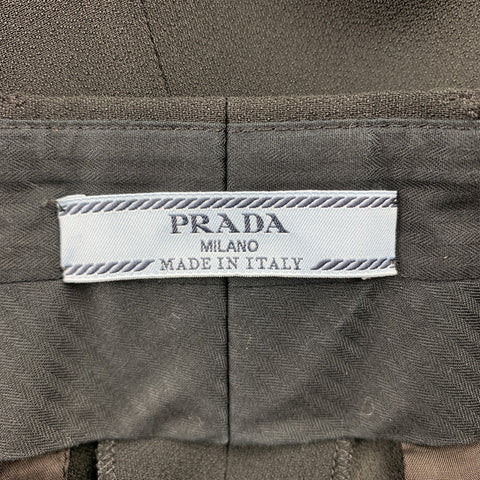 PRADA Size 6 Black Crepe Straight Leg Dress Pants