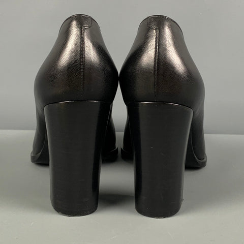 CELINE Size 7.5 Black Leather Chunky heel Boots