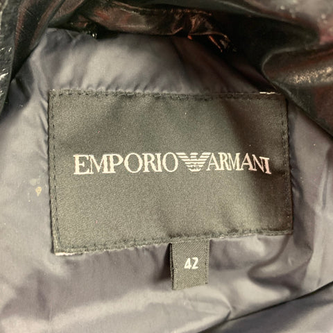 EMPORIO ARMANI Size M Black Quilted Hook & Loop Jacket