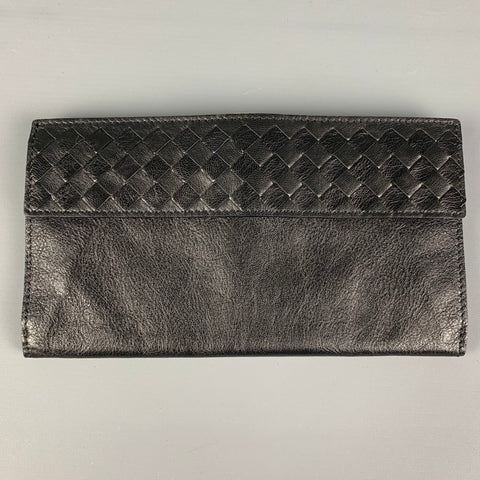 Vintage BOTTEGA VENETA Black Woven Leather Wallet