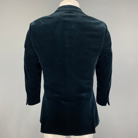 THEORY Size 36 Navy Black Velvet Cotton Peak Lapel Sport Coat