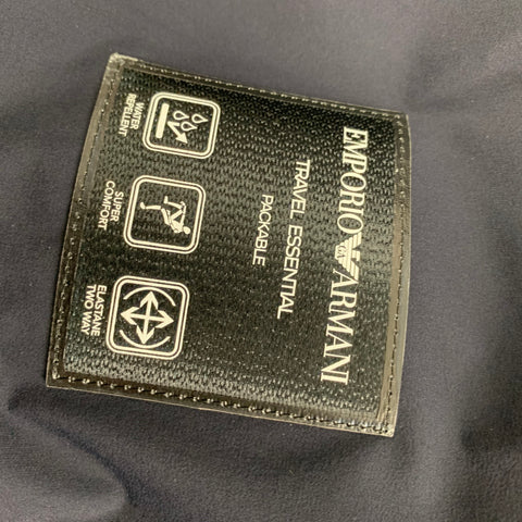 EMPORIO ARMANI Size 44 Navy Polyamide Notch Lapel Sport Coat