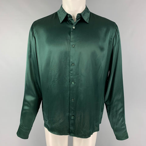 AMI by ALEXANDRE MATTIUSSI Size S Forest Green Viscose Long Sleeve Shirt