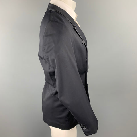PAUL SMITH Size 38 Black Wool / Cashmere Tuxedo Sport Coat