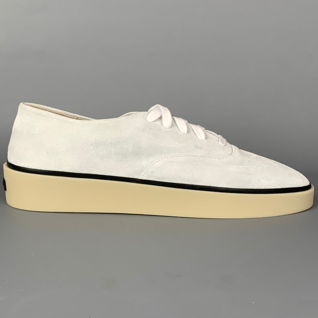 FEAR OF GOD for ERMENEGILDO ZEGNA Size 11 Off White Suede Lace Up Sneakers