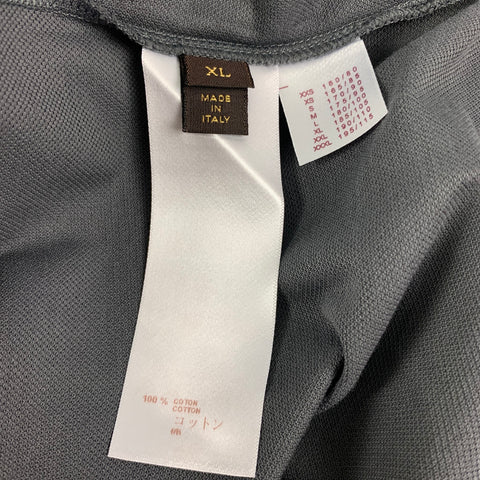 LOUIS VUITTON Size XL Grey Cotton Buttoned Polo