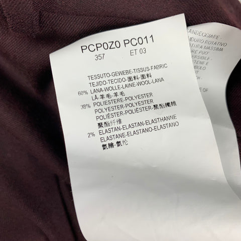 ARMANI COLLEZIONI Size 34 Burgundy Wool Blend Flat Front Dress Pants