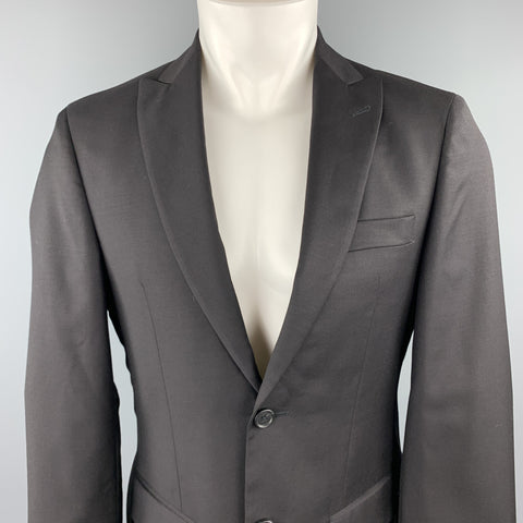 JOHN VARVATOS  U.S.A. Size 36 Black Wool Peak Lapel Sport Coat