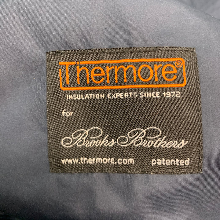 BROOKS BROTHERS Chaleco con cremallera de poliéster acolchado azul marino talla XL