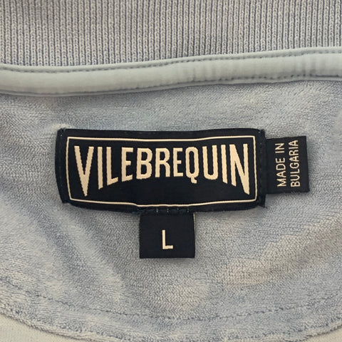 VILEBREQUIN Taille L Polo Manche Courte Bleu Eponge Coton Polyamide