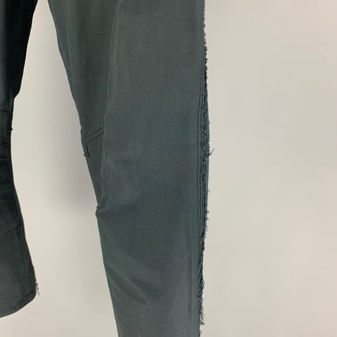 LANVIN Talla 34 Pantalones casuales de corte slim de algodón azul marino