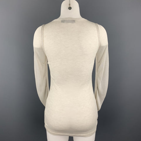 DOLCE &amp; GABBANA Taille 4 Pull à manches froncées tricoté blanc cassé