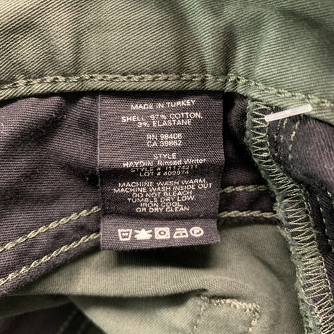THEORY Size 30 Green Cotton  Elastane Zip Fly Casual Pants