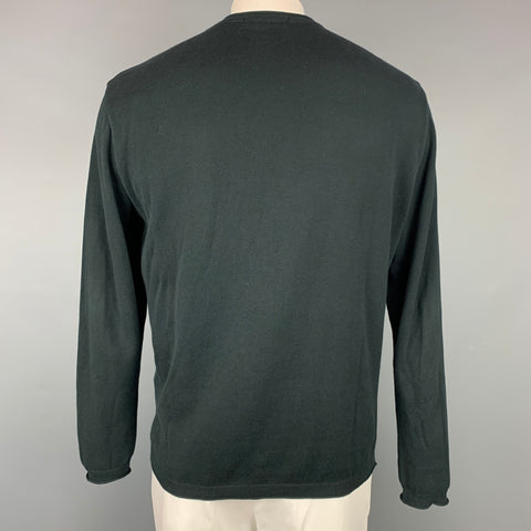 ISSEY MIYAKE Size 40 Black & Taupe Abstract Knit Crew-Neck Pullover