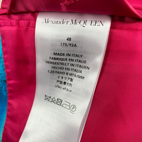 ALEXANDER MCQUEEN SS 20 Size 38 Multi-Color Print Wool Silk Sport Coat