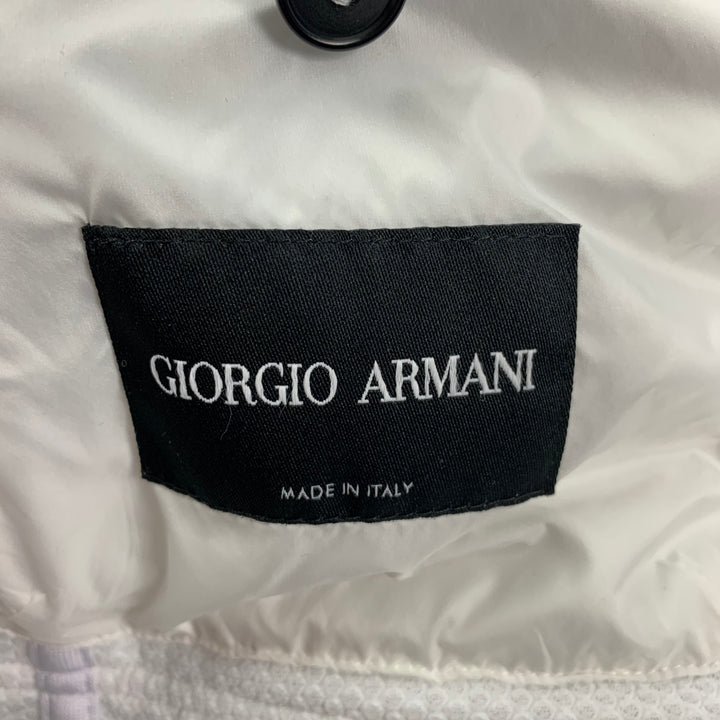 GIORGIO ARMANI Size 38 White Honeycomb Polyamide Sport Coat