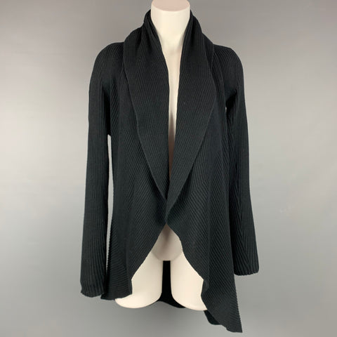 ITALCA OF ITALY Taille S Cardigan Cercle en Coton Côtelé Noir