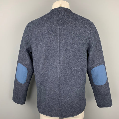 LEVI'S Size M Navy  Fleece Collarless Buttoned Jacket