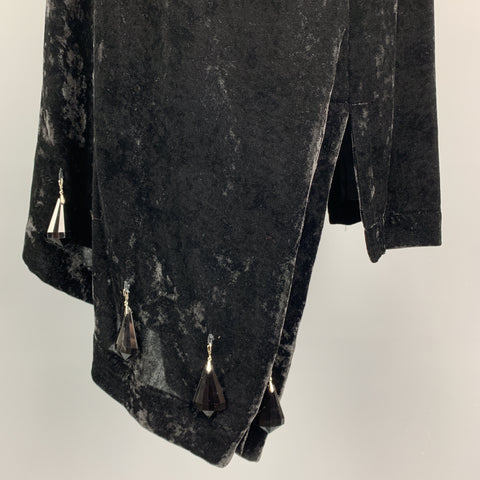 COMME des GARCONS Taille S Jupe Noir Polyester / Rayonne Ourlet Asymétrique Perles Noires