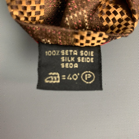 ERMENEGILDO ZEGNA Brown Woven Silk Tie