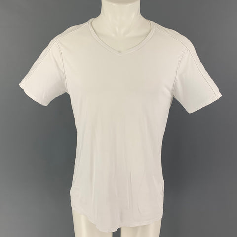 HELMUT LANG Size M White Cotton V-Neck T-shirt