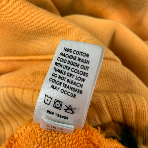 COTTON CITIZEN Size S Orange Black Tie Dye Cotton Hooded Sweatshirt