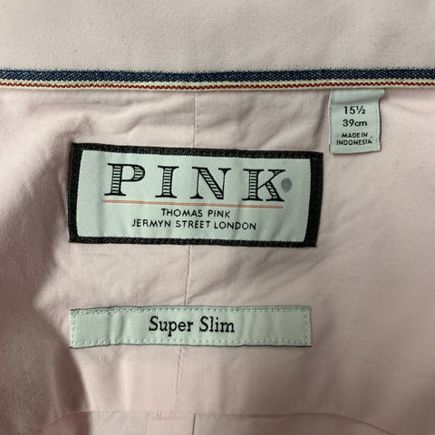 PINK Size M Pink Solid Cotton Button Down Long Sleeve Shirt