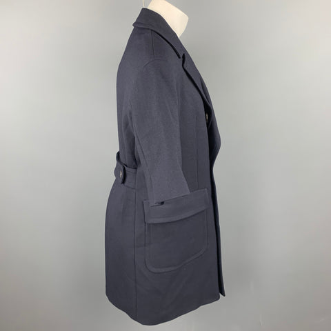 WOOSTER + LARDINI Size 38 Navy Wool Double Breasted Short Sleeve Coat