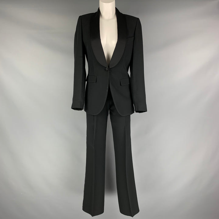 VIKTOR & ROLF Size 4 Black Rayon Acetate Tuxedo Pants Suit