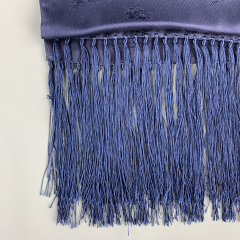 BURBERRY LONDON Jacquard Navy Silk Scarf