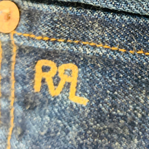 RRL by RALPH LAUREN Size 38 Indigo Contrast Stitch Selvedge Denim Jeans