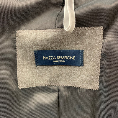 PIAZZA SEMPIONE Size L Taupe Wool Blend Notch Lapel Buttoned Blazer
