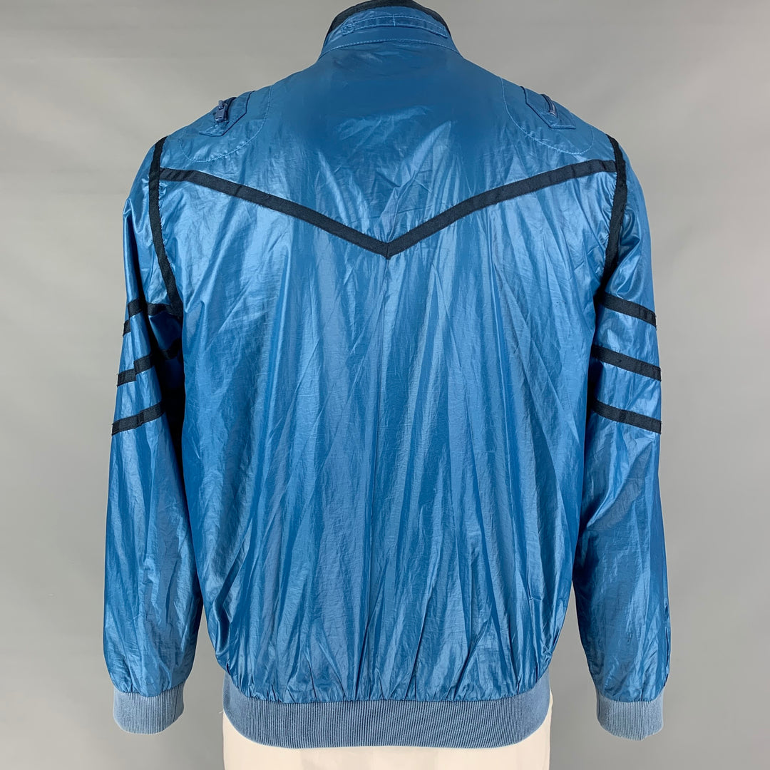 MARC JACOBS Size L Blue Black Polyester Windbreaker Jacket
