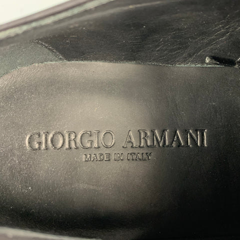 GIORGIO ARMANI Size 9.5 Black Leather Oxford Lace Up Shoes