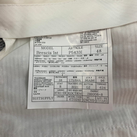 SUITSUPPLY Size 32 Grey Textured Linen Polyester Zip Fly Dress Pants