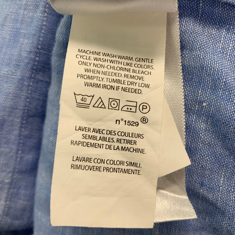 POLO by RALPH LAUREN Size S Blue Linen Long Sleeve Shirt